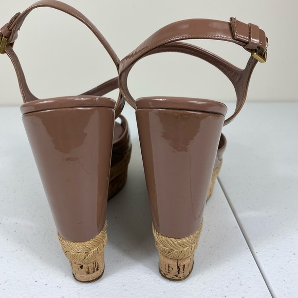 Gucci Platform Patent Mocha Wedge 38 - Picture 2 of 11